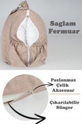 Çantalı Taşınabilir Bebek Reflü Yatağı, Yastığı, Babynest, Anne Çantası Dokuma Kumaş - 2
