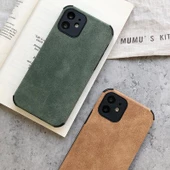 İphone 14 Pro Köşe Korumalı Antik Deri Telefon Kılıfı thumbnail 6