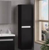 Denko More 35 cm MDF Siyah Banyo Boy Çamaşır Dolabı - 3
