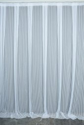 MAKARNA MODEL SİMLİ BEYAZ RENK HAZIR DİKİLMİŞ PİLELİ TÜL PERDE 300*260 - 1