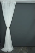 MAKARNA MODEL SİMLİ KIRIK BEYAZ RENK HAZIR DİKİLMİŞ PİLELİ TÜL PERDE 300*260 thumbnail 4