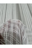 MAKARNA MODEL SİMLİ KIRIK BEYAZ RENK HAZIR DİKİLMİŞ PİLELİ TÜL PERDE 300*260 thumbnail 9