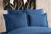 Finezza Monaco Bambu Jakar Kumaş İndigo ikili Oksford 60x80cm Yastık Kılıfı-1324 - 1
