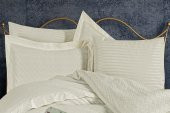 Finezza Odesa Bambu Jakar Kumaş Krem ikili Oksford 60x80 cm Yastık Kılıfı - 1327 - 1
