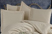Finezza Odesa Bambu Jakar Kumaş Bej ikili Oksford 60x80 cm Yastık Kılıfı - 1328 - 1