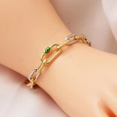 14 Ayar Altın Gözlü Zincir Bileklik thumbnail 2