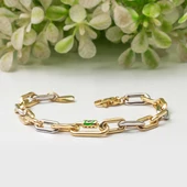 14 Ayar Altın Gözlü Zincir Bileklik thumbnail 5