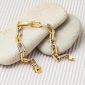 14 Ayar Altın Gözlü Zincir Bileklik thumbnail 4