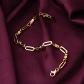 14 Ayar Altın Topçuk Zincirli Bileklik thumbnail 3