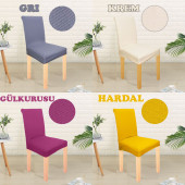 Bal Peteği Likralı Spandex Kumaş Sandalye Kılıfı Yıkanabilir Tüylenmez Tekli Sandalye Örtüsü - 4