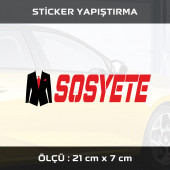 SOSYETE - 2 adet sticker etiket araba motosiklet kask cam dolap uyumlu yapıştırma - 1
