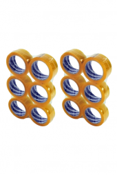 12 adet Şeffaf Koli Bandı Güçlü Yapışkan Yüzey 40mm 100 metre - 1