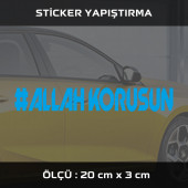 ALLAH KORUSUN -  2 ADET sticker etiket araba motosiklet kask cam dolap uyumlu yapıştırma - 1