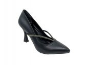 Zerhan 360 Kadın Siyah Taşlı Kadeh Topuk Stiletto Ayakkabı thumbnail 2