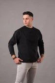 OVERSİZE BASKILI SIFIR YAKA PAMUKLU ERKEK SWEATSHİRT - 2