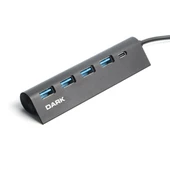 DARK Connect Master USB Type-A to 1xUSB-C Charge 4 Port USB2.0 HUB DK-AC-USB346 thumbnail 2