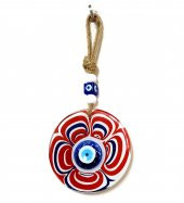 Cam Nazar Boncuklu Kırmızı Şeker Modelli Duvar Süsü thumbnail 1