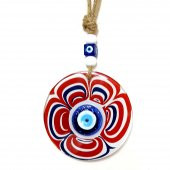 Cam Nazar Boncuklu Kırmızı Şeker Modelli Duvar Süsü thumbnail 2