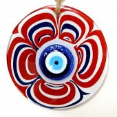 Cam Nazar Boncuklu Kırmızı Şeker Modelli Duvar Süsü thumbnail 3