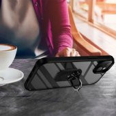 Apple iPhone 14 Kılıf Yüzüklü Standlı Şeffaf Mola Kapak - 3