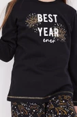 Arnetta 2152 Best Year Energy Siyah Kız Çocuk Uzun Kol Pijama Takım - 5