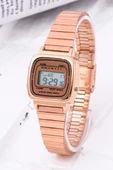 Retro Serisi Küçük Kadran Rose Renkli Çelik Kordon Kadın Kol Saati ST-304234 thumbnail 3