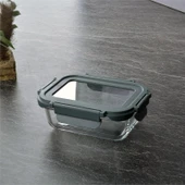 Tohana Kilitli Cam Kapaklı Saklama Kabı 370 ml Gri THN84505 - 1