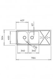 Teka Brooklyn 80 M-xp 2b 1d 116 cm Çift Göz Damlalıklı Evye 115160010 - 4
