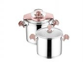 Aryıldız Milano Kanka Düdüklü Tencere 3.5 Lt+5,5 Lt-Rose-Gold - 1