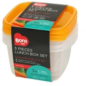 Plastik Saklama Kabı Kare 3'lü Set 1,15 Lt BO532 - 1