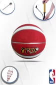 Prof. Maç/Antreman Kaymaz kauçuk iç/dış saha uygun 7 numara Basketbol Topu + File,Şişirme İğnesi,pompa hediyeli - 1