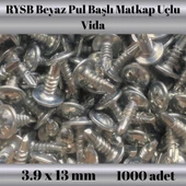RYSB Beyaz Pul Başlı Matkap Uçlu Vida 3.9x13 mm – 1000'li Paket - 2