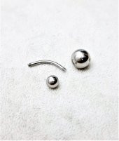 316L CERRAHİ ÇELİK METAL TOP ÇİFT TARAF TOPU ÇIKABİLEN GÖBEK PİERCİNG-GBKPR57 - 4