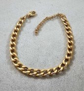GOLD KAPLAMA 6 MM BAKLAVA ZİNCİR BİLEKLİK -BİLEKLİK52 - 2