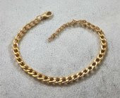 GOLD KAPLAMA 5 MM KLASİK BAKLAVA ZİNCİR BİLEKLİK-BİLEKLİK51 - 2