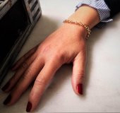 GOLD KAPLAMA 6 MM HALKA ZİNCİR BİLEKLİK-BİLEKLİK50 - 1