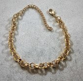 GOLD KAPLAMA 6 MM HALKA ZİNCİR BİLEKLİK-BİLEKLİK50 - 3
