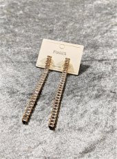 BAGET SU YOLU ZİRKON TAŞ GOLD ÇELİK KÜPE-STK117 - 3