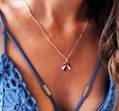 GOLD KAPLAMA 3 RENK KALP FİGÜR ZİNCİR KOLYE-0KOL88 thumbnail 1