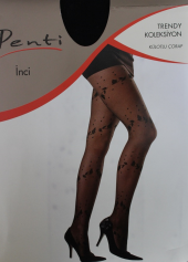 PENTİ-00939 KADIN İNCİ 2 DENYE DESENLİ KÜLOTLU ÇORAP - 4