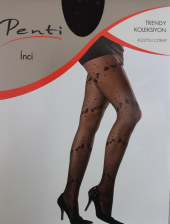 PENTİ-00939 KADIN İNCİ 2 DENYE DESENLİ KÜLOTLU ÇORAP - 6