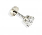 ZİRKON TAŞLI 316L CERRAHİ ÇELİK KIKIRDAK,TRAGUS,KULAK PİERCİNG-00VP04 - 1