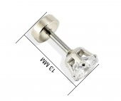 ZİRKON TAŞLI 316L CERRAHİ ÇELİK KIKIRDAK,TRAGUS,KULAK PİERCİNG-00VP04 - 3