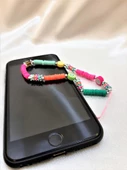 MEYVA FİGÜRLÜ FİMO TAŞLI MAVİ İPLİ TELEFON ASKISI VE CHARM-TEKASK1 - 4