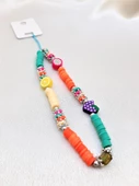 MEYVA FİGÜRLÜ FİMO TAŞLI MAVİ İPLİ TELEFON ASKISI VE CHARM-TEKASK1 - 2