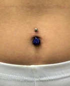 ŞAMBALA HAMUR SWAROVSKİ RENKLİ TAŞ 11 MM GÖBEK PİERCİNG-GBKPR43 - 9