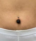 ŞAMBALA HAMUR SWAROVSKİ RENKLİ TAŞ 11 MM GÖBEK PİERCİNG-GBKPR43 - 11