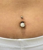 ŞAMBALA HAMUR SWAROVSKİ RENKLİ TAŞ 11 MM GÖBEK PİERCİNG-GBKPR43 - 5