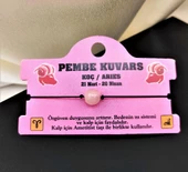 KOÇ BURCU PEMBE KUVARS DOĞALTAŞ MAKROME ÖRGÜLÜ BİLEKLİK-BURÇBİLEKLİK1 - 1