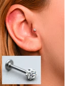 316L CERRAHİ ÇELİK ŞAMBALA HAMUR BEYAZ TAŞ DUDAK,TRAGUS,KIKIRDAK,KULAK PİERCİNG-00VP61 thumbnail 2